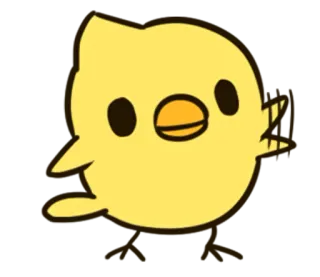 👋 poussin, oiseau, animal, mignon, kawaii, jaune, dessin animé whatsapp sticker