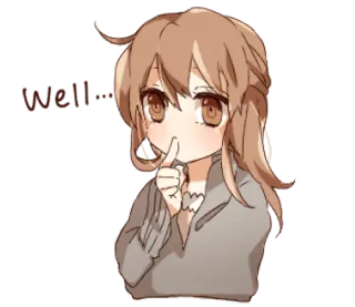 👩 well... Anime, Manga, Mädchen, Schüchtern, Süß telegram sticker