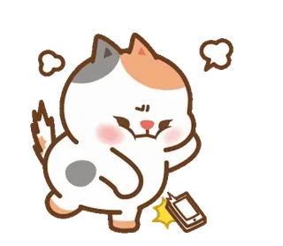 🐰 고양이, 만화, 동물, 귀여운, 화난 whatsapp sticker