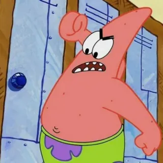 😡 Patrick Star SpongeBob SquarePants การ์ตูน, สพันจ์บ็อบ สแควร์แพนส์, แพทริก สตาร์, โกรธ, มีม telegram sticker