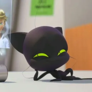 🫠 Plagg Miraculous: Tales of Ladybug & Cat Noir plagg, kwami, miraculous ladybug, cat noir, kartun, anime whatsapp sticker
