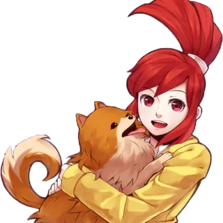 ❤ girl, dog, cute, anime, pet, animal, cartoon telegram sticker