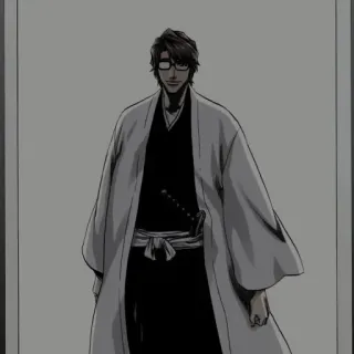 🧬 Sosuke Aizen Bleach Anime, Espada, Gafas, Capitán, Villano telegram sticker