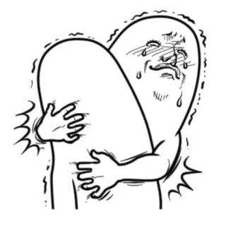😭 câlin, chagrin d'amour, triste, pleurer, dessin animé, émotion, autocollant telegram sticker
