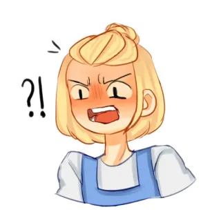 🤬 angry, frustrated, cartoon, girl, expression, exclamation telegram sticker