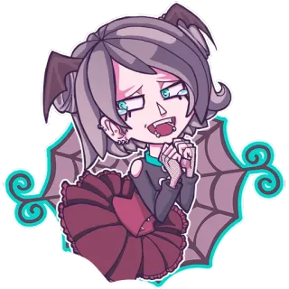 😢 스티커, 귀여운, 애니메이션, 박쥐, 뱀파이어, 고딕, 만화 telegram sticker
