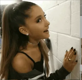 🌿 Ariana Grande ariana grande, chanteuse, célébrité, profil, femme whatsapp sticker