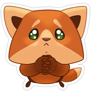 😳 süß, fuchs, tier, aufkleber, flehend, kawaii telegram sticker