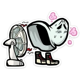 🤤 fantasma, fan, sudando, dibujo animado, caliente, ilustración telegram sticker