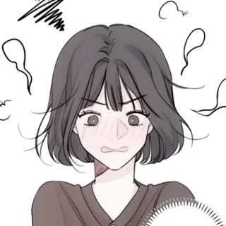 🍢 Anime, Kobieta, zszokowana, Kreskówka, Ilustracja, Postać telegram sticker