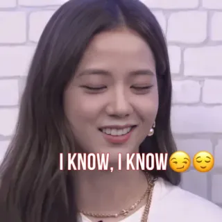 😏 I KNOW, I KNOW Ausdruck, Emotionen, Bestätigung, Akzeptanz, Verständnis, K-Pop telegram sticker