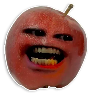 😎 Annoying Orange frutta, mela, divertente, cartoni animati, animato telegram sticker