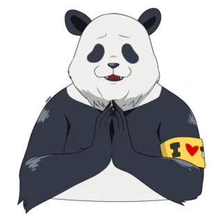 🙏 I <3 Panda, Animal, Adhesivo, Amor, Lindo, Dibujo animado whatsapp sticker