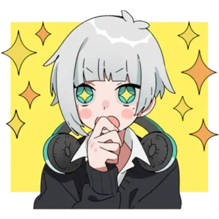 🤩 Аниме, Манга, Персонаж, Милый, Блёстки telegram sticker