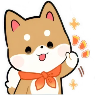 👍 犬, 可愛い, 動物, ステッカー, 漫画, 愛らしい, 柴犬 telegram sticker