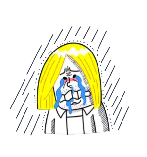 😭 pleurer, triste, larmes, pluie, dessin animé whatsapp sticker