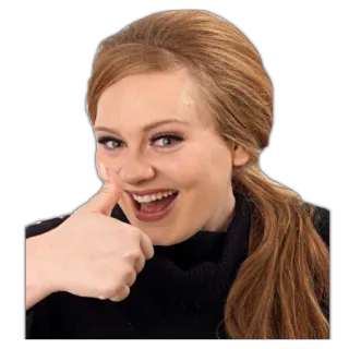 👍 Adele Adele, cantora, celebridade, polegar para cima, pessoa, mulher telegram sticker