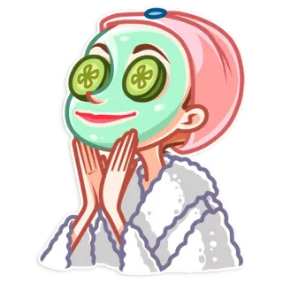 💆 Spa, Beauty, Maske, Gurke, Entspannung, Hautpflege telegram sticker