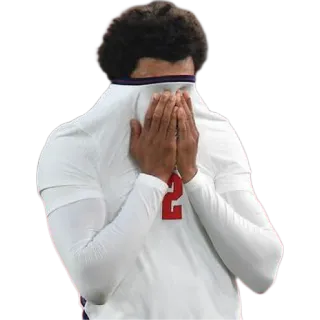 😩 triste, fútbol, fútbol, decepción, deporte, manos, cara telegram sticker