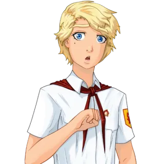 😯 Anime, Menino, Pioneiro, Soviético, URSS, Juventude, Desenho animado telegram sticker