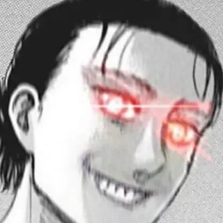 🤣 Eren Yeager Attack on Titan Eren Jäger, Attack on Titan, Anime, Manga, Charakter, böses Lächeln telegram sticker