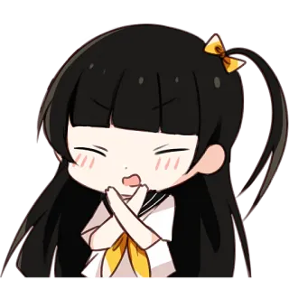 🙅‍♀ Anime, Słodkie, Dziewczyna, Ilustracja, Kreskówka, Uroczy whatsapp sticker