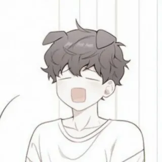 💫 cartoon, cute, dog ears, sleeping, illustration, chibi telegram sticker
