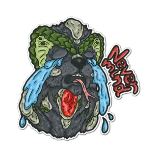 😭 Never mind orso, zombie, mostro, horror, inquietante, cartone animato whatsapp sticker