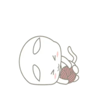 😙 cat, animal, ball of yarn, cute, kitten telegram sticker