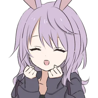 🥳 Аниме, Заячьи ушки, Мило, Девушка, Мультфильм whatsapp sticker