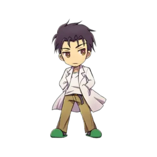 😒 scientist, character, anime, manga, doctor, lab coat telegram sticker