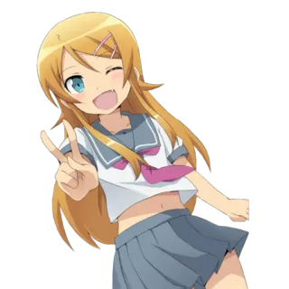 ✌ Anime, Chica, Linda, Signo de paz telegram sticker