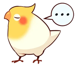 ➖ ... pássaro, calopsita, dormindo, fofo, animal, amarelo, branco telegram sticker