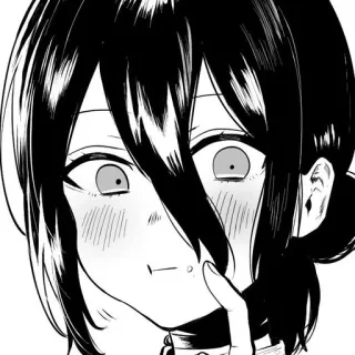 😐 Аниме, Манга, Девушка, Румянец, Милый, Лицо, Выражение telegram sticker