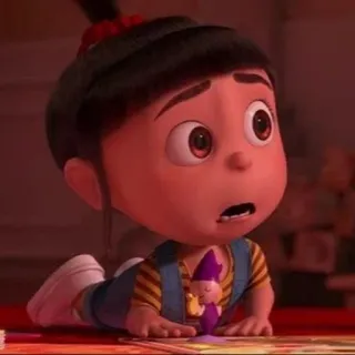 😲 Agnes Despicable Me kartun, gadis, karakter, kejutan, ketakutan, Agnes telegram sticker