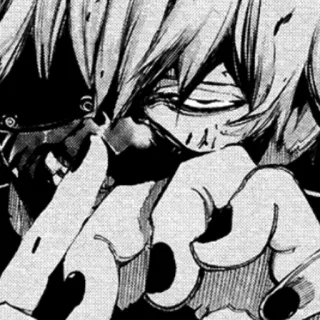 🖤 Manga, Anime, Geste, Personnage, Masque telegram sticker