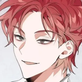 🥀 Anime, Dibujos animados, Retrato, Pelo rojo, Masculino telegram sticker