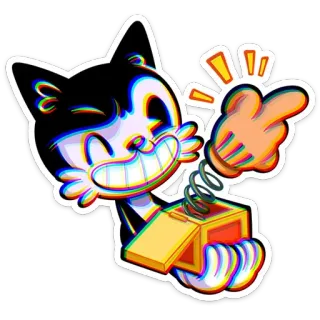 🖕 кот, мультфильм, сюрприз, весна, юмор, палец telegram sticker
