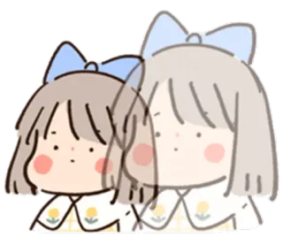 😶 kartun, perempuan, imut, ilustrasi, gambar whatsapp sticker