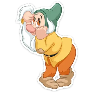 🧔 Dopey Snow White and the Seven Dwarfs doof, zwerg, comic, schneewittchen, disney telegram sticker