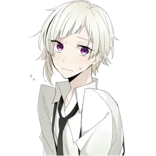 😓 Anime, Charakter, Porträt, Weißes Haar, Manga telegram sticker