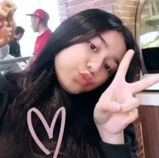 🦋 하트, 평화, 소녀, 셀카, 포즈 telegram sticker