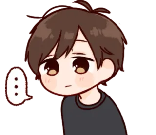 🎭 ... Cartone animato, Anime, Carino, Pensieroso, Che pensa, Sticker telegram sticker