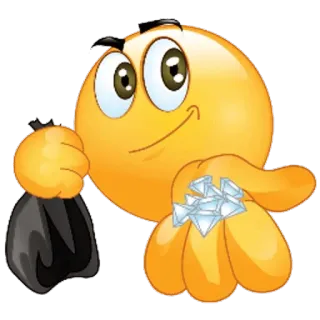 😉 Emoji, Diamanten, Tasche, Geld, Reichtum, Reichtümer telegram sticker