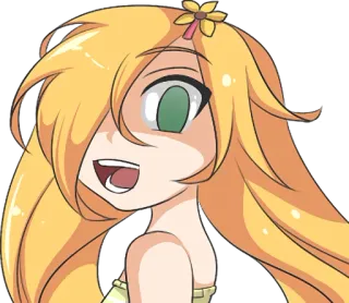 😯 Anime, Cartone animato, Ragazza, Fiore, Carino, Personaggio whatsapp sticker