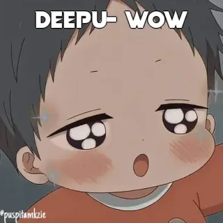 🤔 DEEPU- WOW Anime, Schattig, Wow, Kind, Expressie telegram sticker