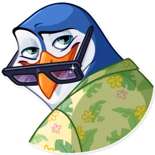 😎 Pinguin, Cartoon, Sticker, Cool, Brille, Sommer telegram sticker
