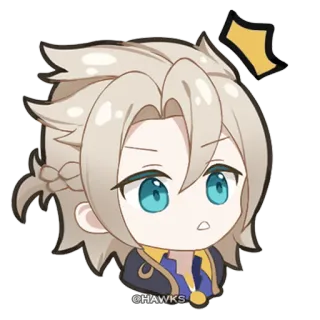 ❗️ @HAWKS albedo, anime, cartoon, character, chibi telegram sticker