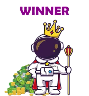 🏆 WINNER astronauta, vincitore, soldi, re, spazio, corona telegram sticker