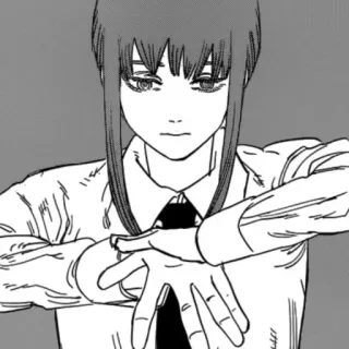 😔 Makima Chainsaw Man Makima, Chainsaw Man, manga, anime, character, pose telegram sticker